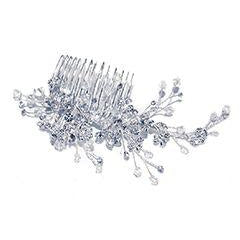 PEIGNE MARIAGE&lt;BR&gt;Medium Silver Crystal Comb - MP Paris