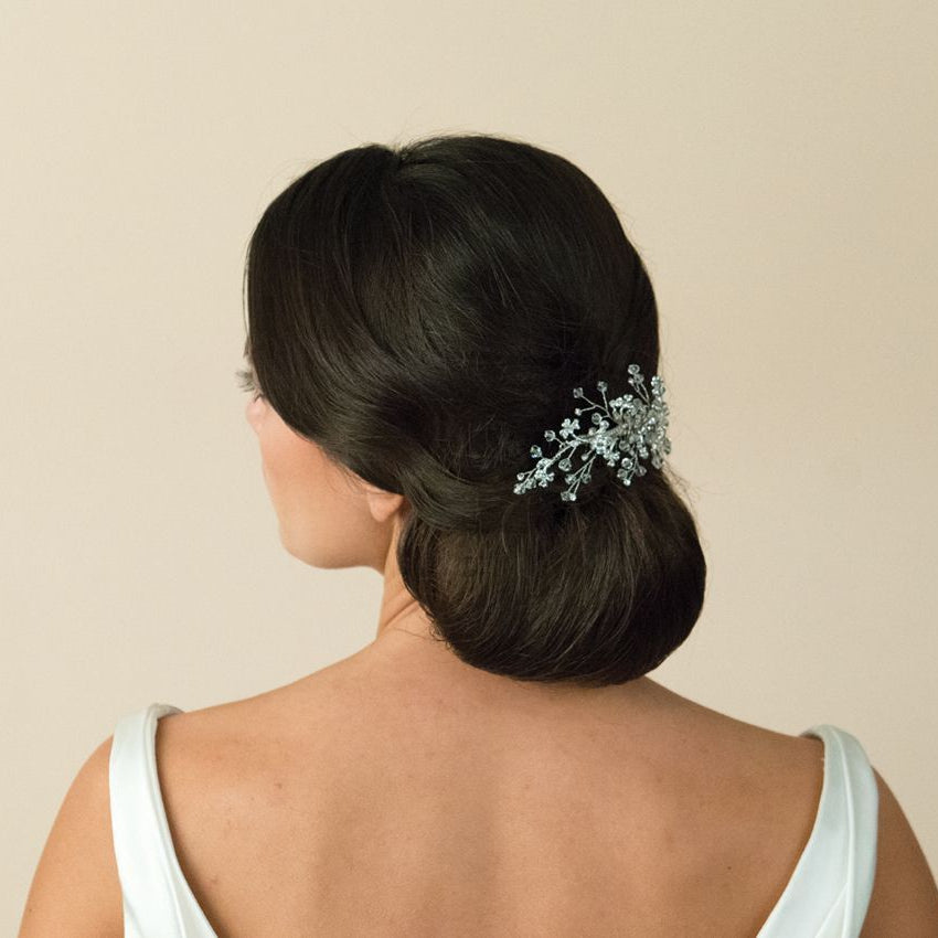 PEIGNE MARIAGE&lt;BR&gt;Medium Silver Crystal Comb - MP Paris