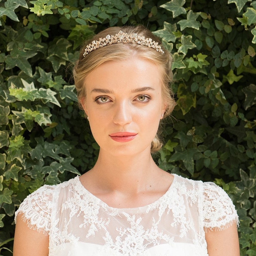 Accessoire cheveux mariée Clementine Or rose - Diadème Collection - MP Paris