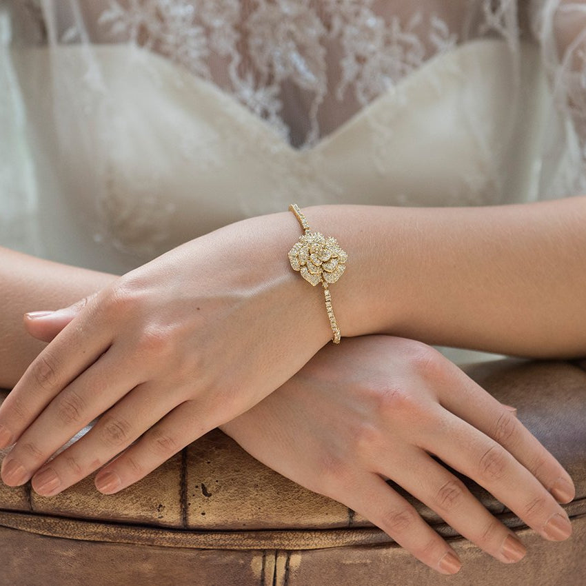 Bracelet de mariée&lt;br&gt;Blossom Or - MP Paris