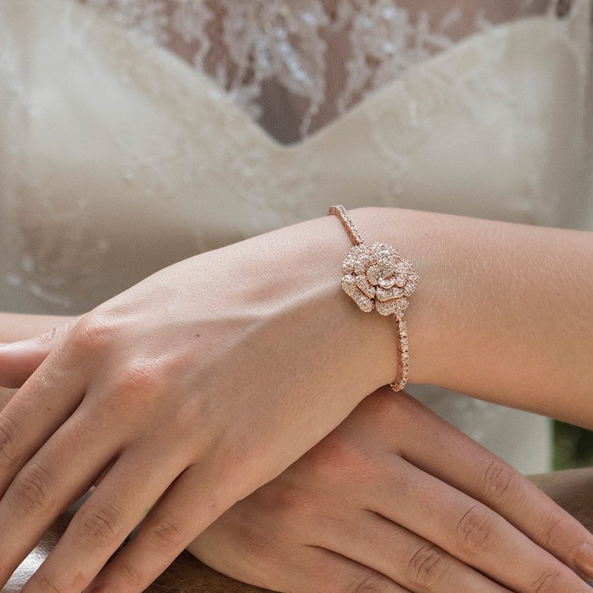 Bracelet de mariée&lt;br&gt;Blossom Rose - MP Paris