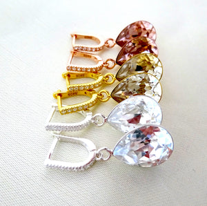 BOUCLES SWAROVSKI - A PERSONNALISER<BR>Louise Or rose