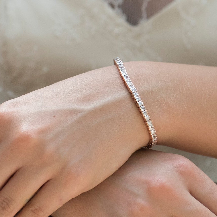 Bracelet de mariée&lt;br&gt;Elegance Rose - MP Paris