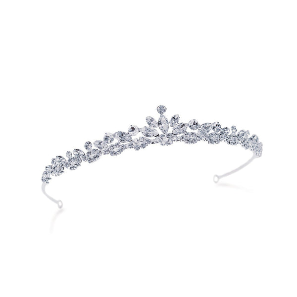 Diadème De Mariée Strass Argent – Couronne Cristal Mariage 2.8x14 Cm – Élégante Et Scintillante