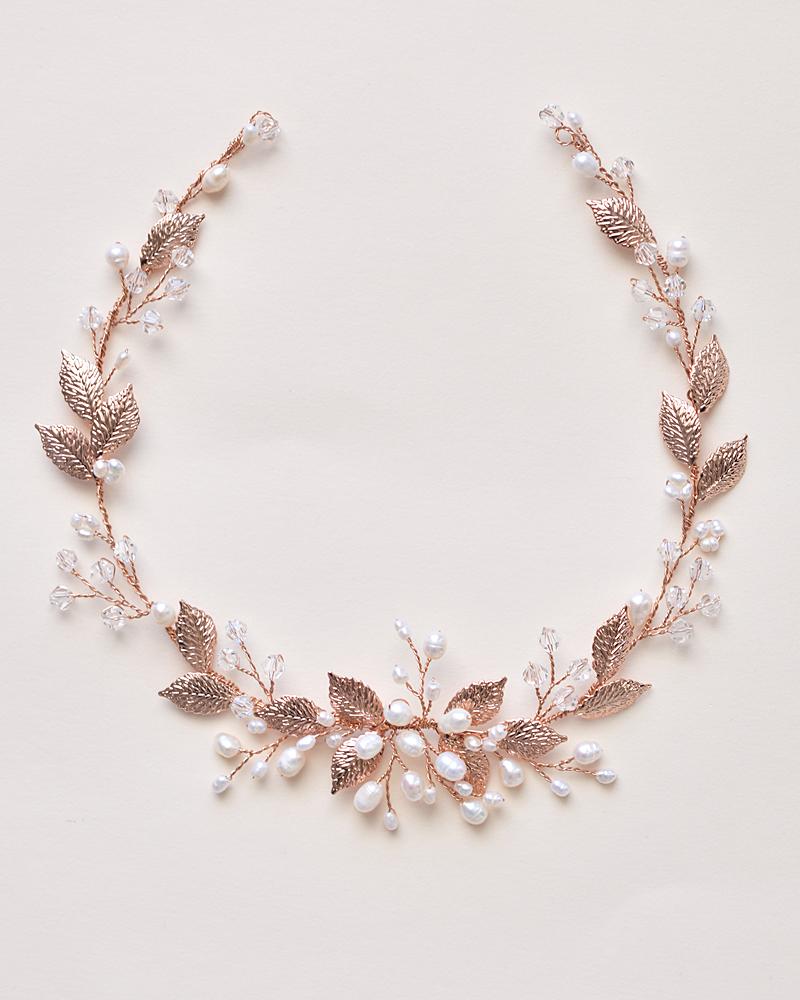 HEADBAND CEREMONIE&lt;BR&gt;Valentina Or rose - MP Paris