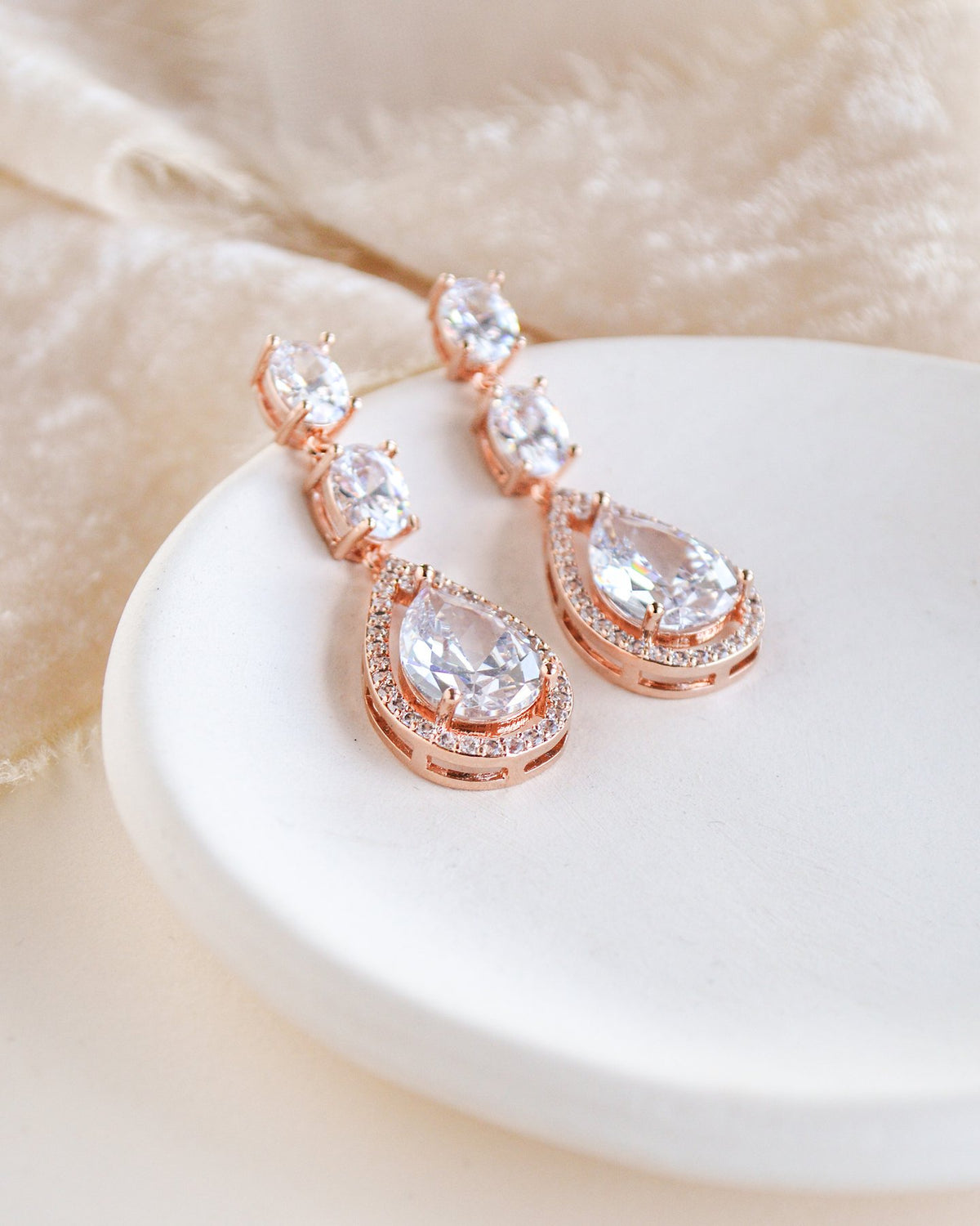 BOUCLES D OREILLES MARIÉE&lt;BR&gt;Tara Or rose