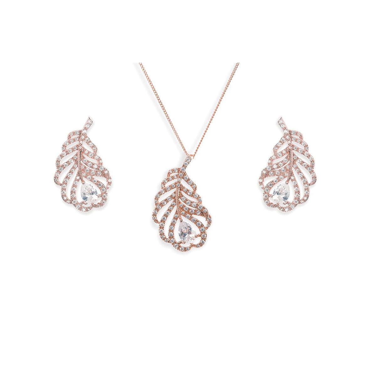 Parure Collier - Boucles d&#39;oreilles&lt;br&gt;Long Island Rose - MP Paris