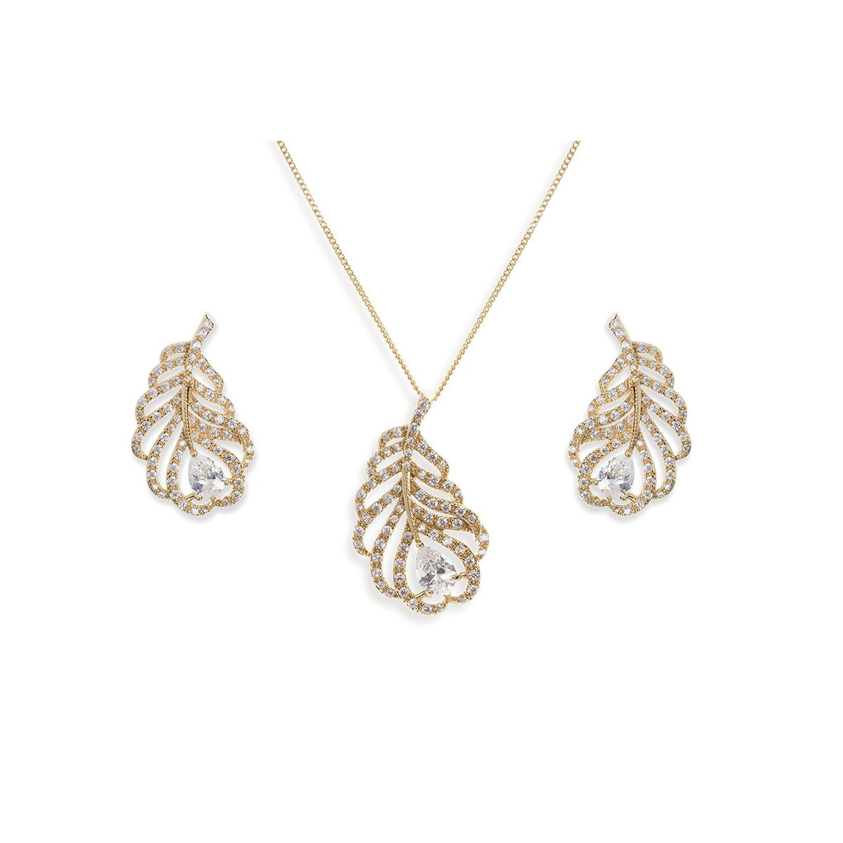 Parure Collier - Boucles d&#39;oreilles&lt;br&gt;Long Island Or - MP Paris