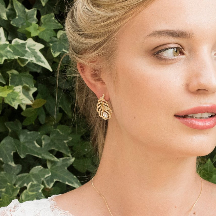 Parure Collier - Boucles d&#39;oreilles&lt;br&gt;Long Island Or - MP Paris