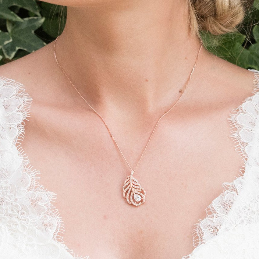 Parure Collier - Boucles d&#39;oreilles&lt;br&gt;Long Island Rose - MP Paris