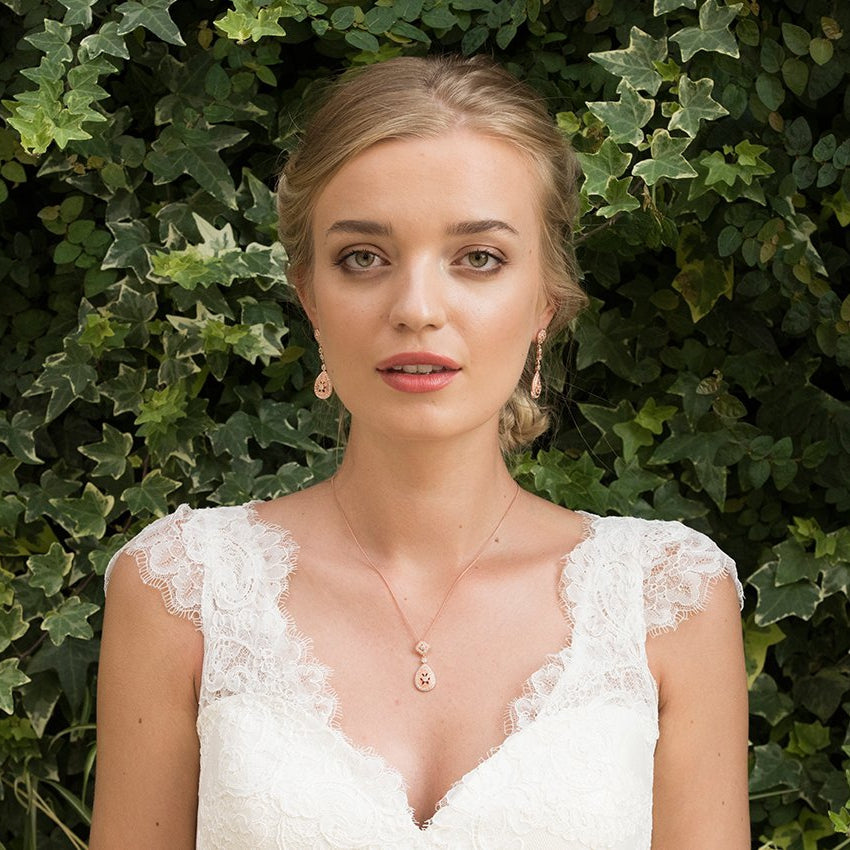 Parure Collier - Boucles d&#39;oreilles&lt;br&gt;Moonstruck Rose - MP Paris