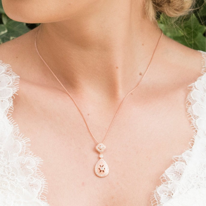 Parure Collier - Boucles d&#39;oreilles&lt;br&gt;Moonstruck Rose - MP Paris