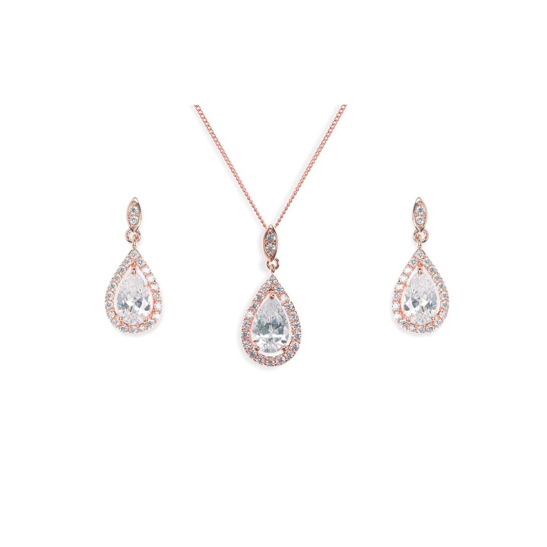 PARURE BOUCLES D&#39;OREILLES ET COLLIER&lt;BR&gt;Belmont Or Rose - MP Paris
