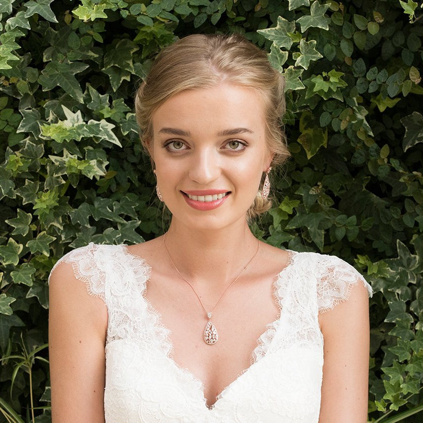 Parure Collier - Boucles d&#39;oreilles&lt;br&gt;Pasadena Rose - MP Paris