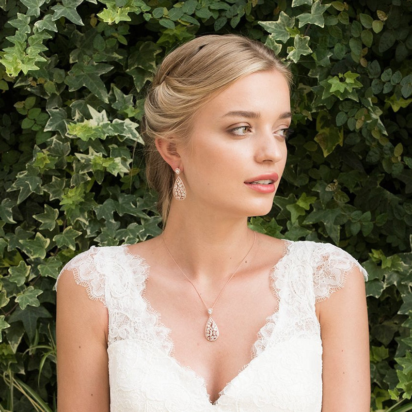 Parure Collier - Boucles d&#39;oreilles&lt;br&gt;Pasadena Rose - MP Paris