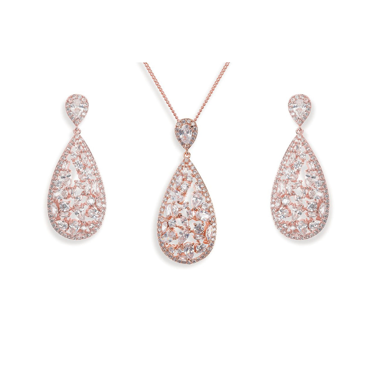 Parure Collier - Boucles d&#39;oreilles&lt;br&gt;Pasadena Rose - MP Paris