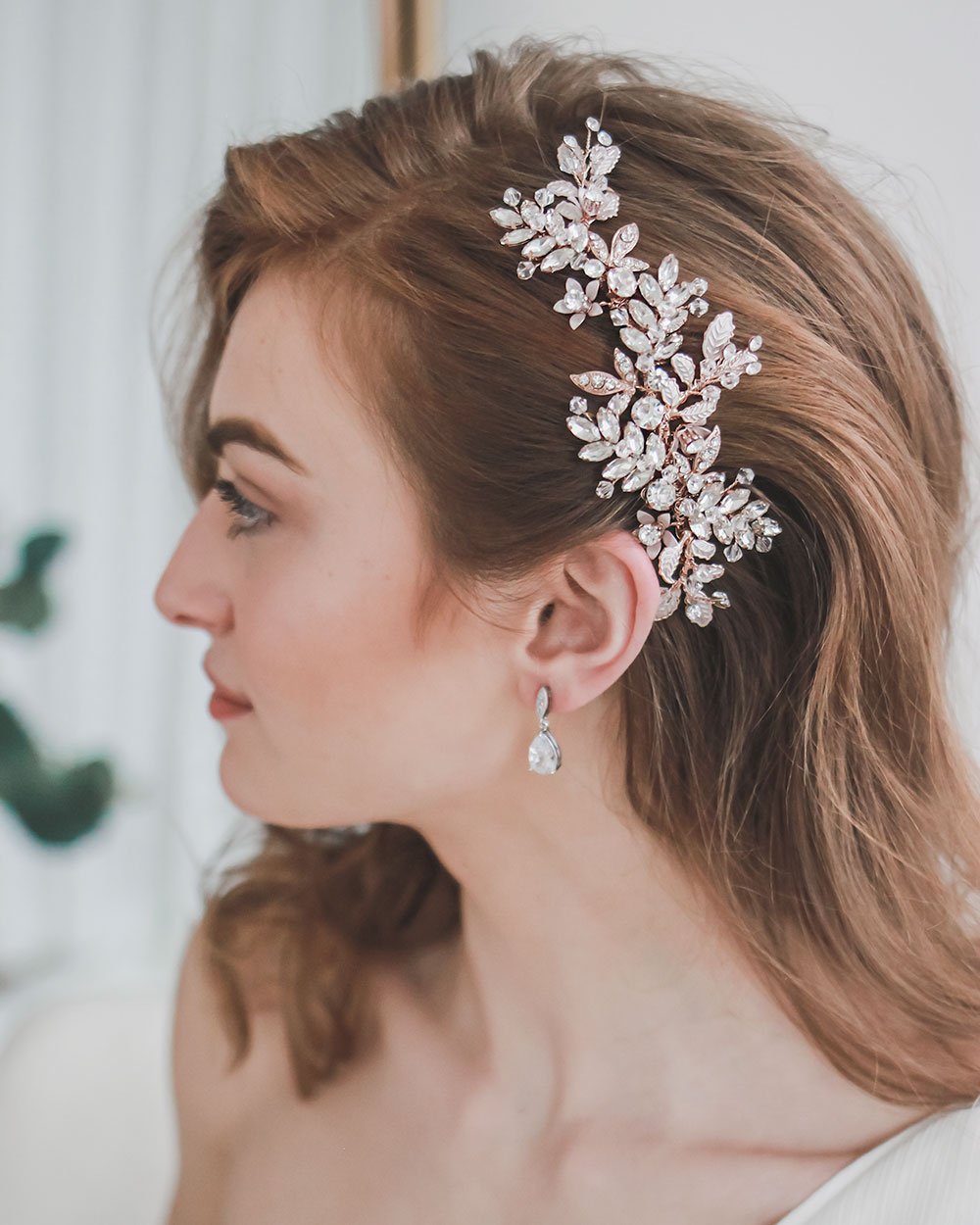 BIJOU DE TÊTE BOHO&lt;BR&gt;Fiona Or rose