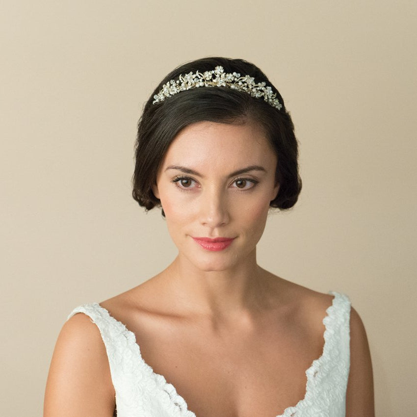 Diadème mariage&lt;br&gt;Hyacinth Or - MP Paris