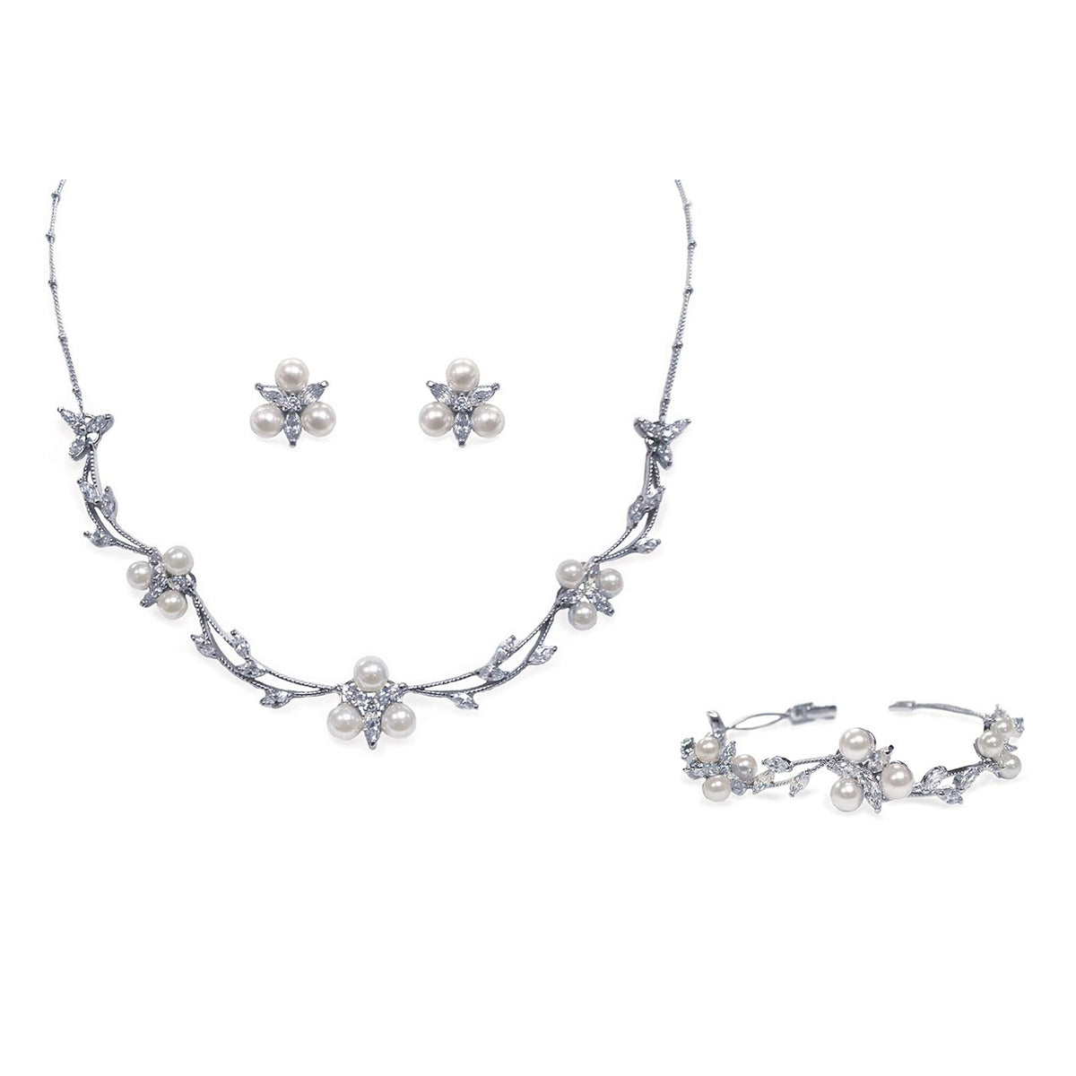 Parure Collier - Boucles d&#39;oreilles - Bracelet&lt;br&gt;Waterlily Pearl - MP Paris