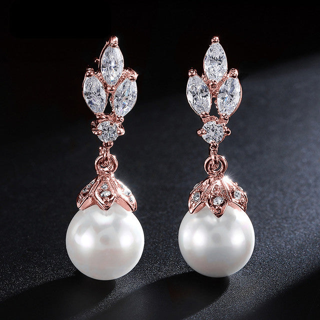 BOUCLES D OREILLES MARIÉE&lt;BR&gt;Bethany Argent ou rose gold
