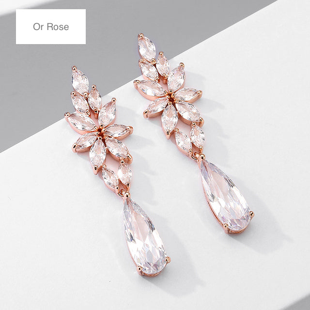 BOUCLES D OREILLES MARIÉE&lt;BR&gt;Monique argent ou rose gold