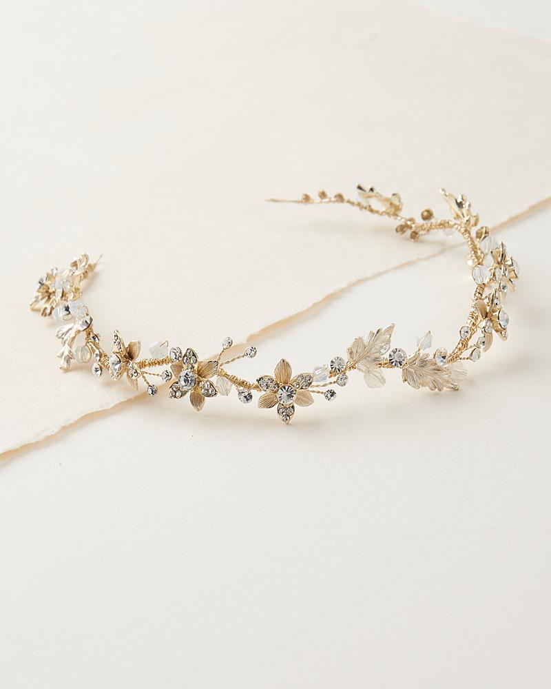 ACCESSOIRE HEADBAND&lt;BR&gt;Victoria Floral Or - MP Paris