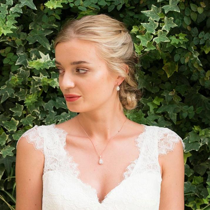 BOUCLES D&#39;OREILLES STRASS MARIAGE&lt;BR&gt;Belmont Or rose - MP Paris