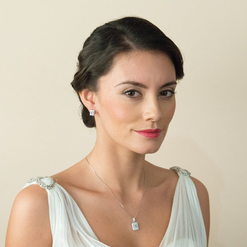 BOUCLES D&#39;OREILLES ARGENT MARIAGE &lt;BR&gt;Art Deco - MP Paris