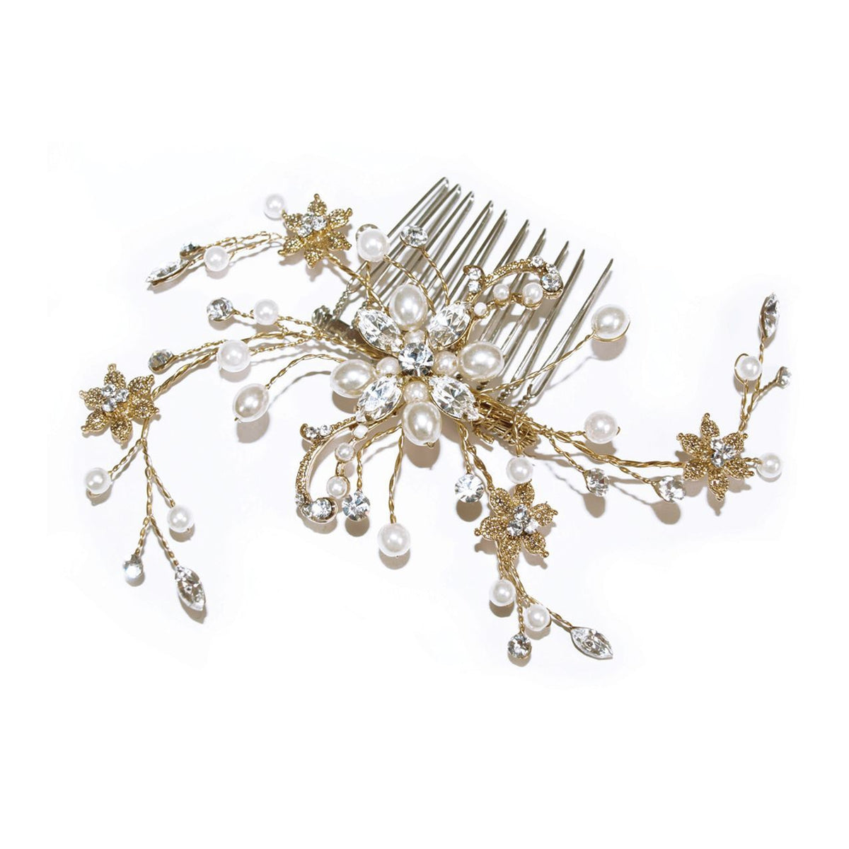 PEIGNE MARIEE&lt;BR&gt;Gold Pearl Spray Comb - MP Paris