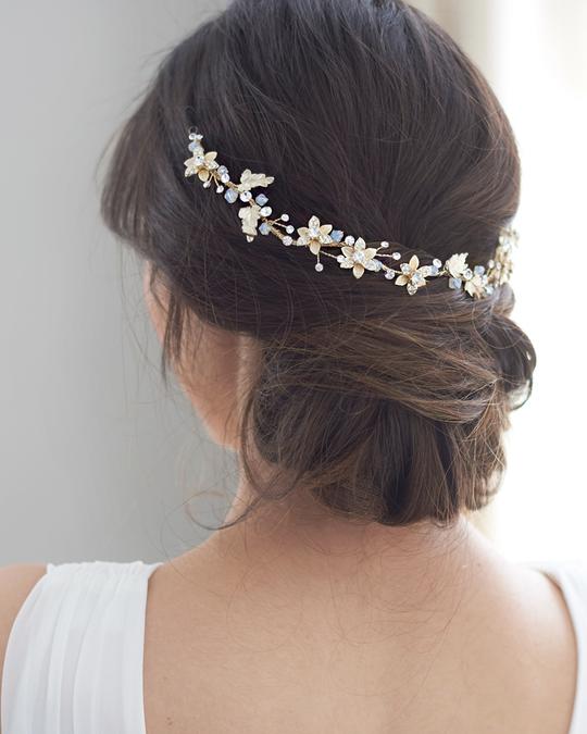 HEADBAND ARGENT MARIAGE&lt;BR&gt;Victoria Floral - MP Paris