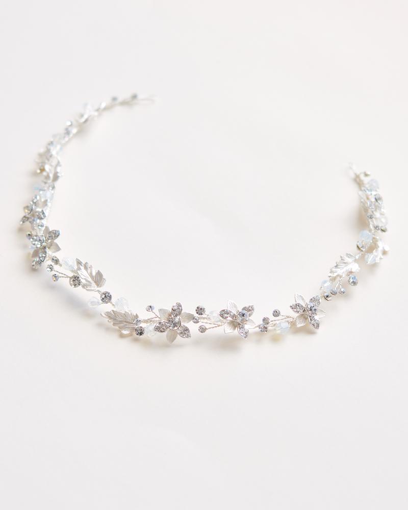 HEADBAND ARGENT MARIAGE&lt;BR&gt;Victoria Floral - MP Paris