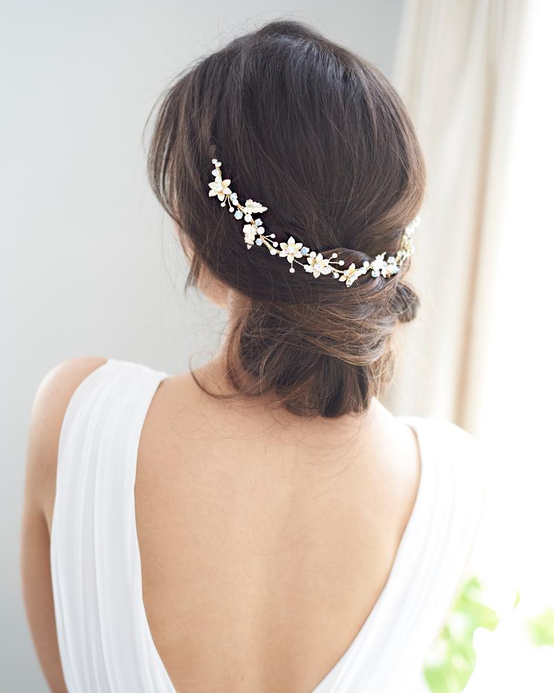 HEADBAND ARGENT MARIAGE&lt;BR&gt;Victoria Floral - MP Paris