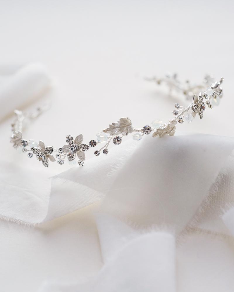 HEADBAND ARGENT MARIAGE&lt;BR&gt;Victoria Floral - MP Paris