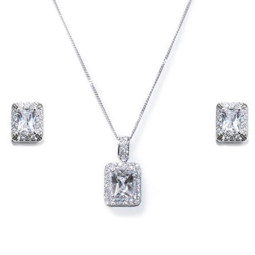 PARURE COLLIER ET BOUCLES D&#39;OREILLES MARIAGE&lt;BR&gt;Art Deco - MP Paris