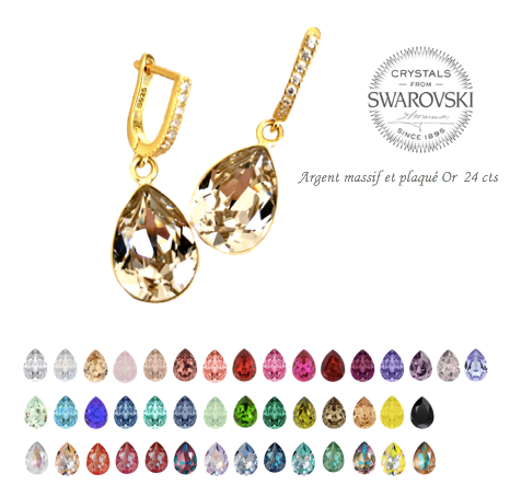 BOUCLES SWAROVSKI - A PERSONNALISER&lt;BR&gt;Louise Or