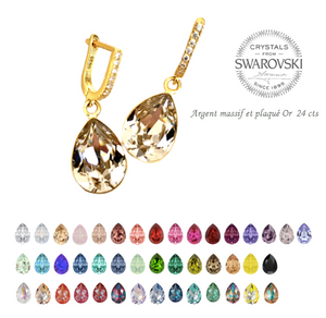 BOUCLES SWAROVSKI - A PERSONNALISER<BR>Louise Or